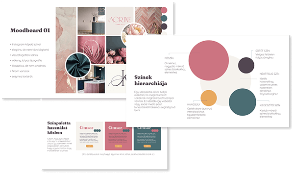 arculattervezés moodboard lakberendező vállalkozás számára