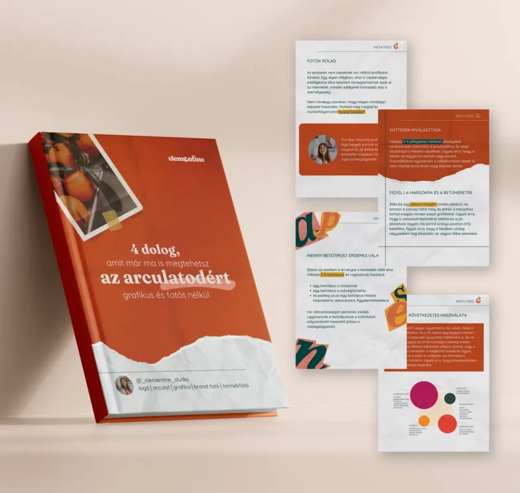ingyenes e-book kisvállalkozásoknak 4 tippel, amelyet grafikus és fotós segítsége nélkül is megtehetnek az arculatukért