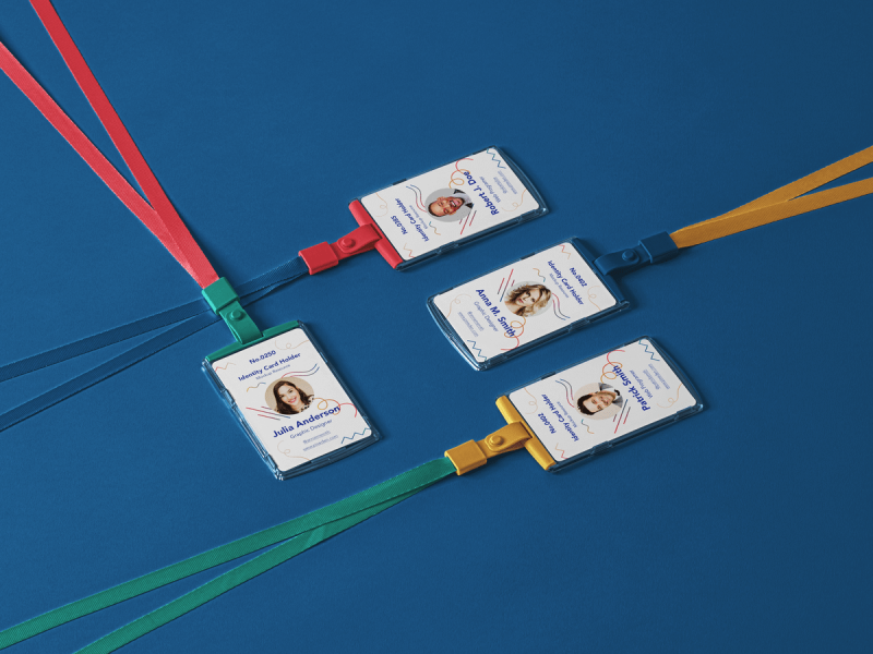 arculattervezés grafikai illusztrációja webdizájn vállalkozásnak nyakba akasztható badge